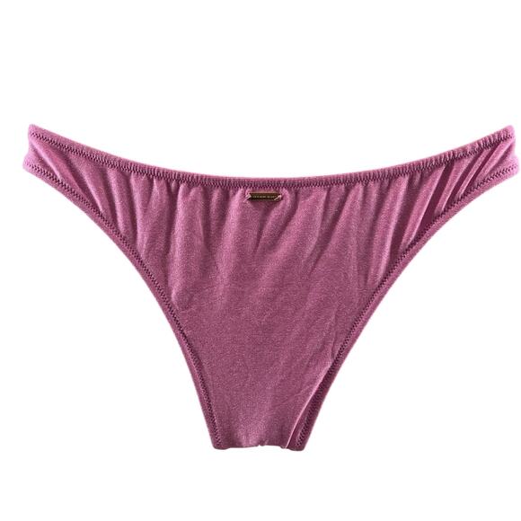 Victoria Secret Swim Bikini Bottom Small Cheeky Pink Shimmer Sparkle Shine Color - Picture 5 of 5